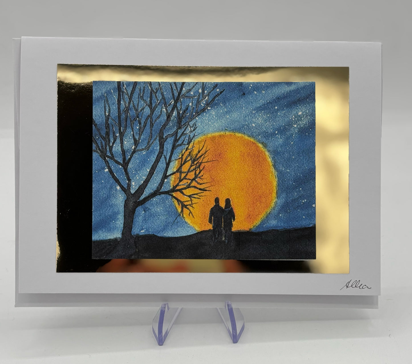 Gold Moon Valentine's Card