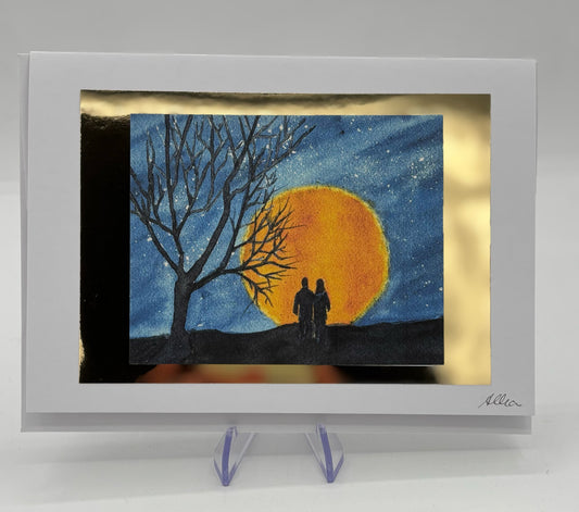 Gold Moon Valentine's Card