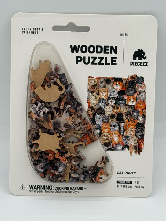 40 Piece Cat Party Wooden Puzzle