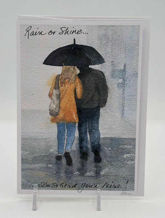 Rainy Day Couple Card