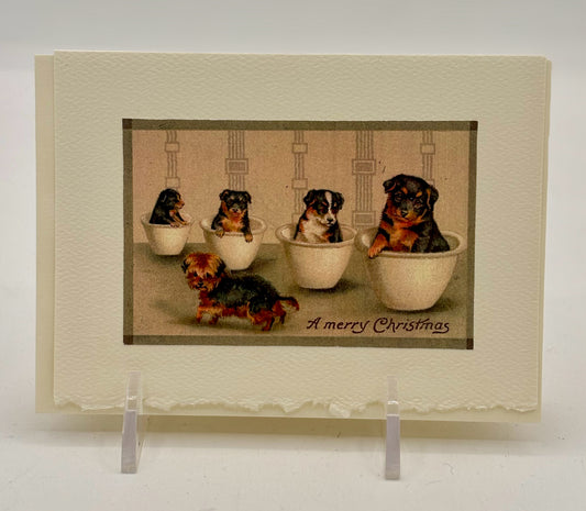 Pups In Cups Christmas Card