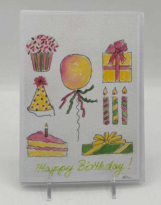 Mixed Neon Birthday Card