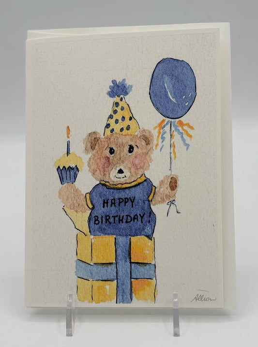 Blue Bear Birthday Card