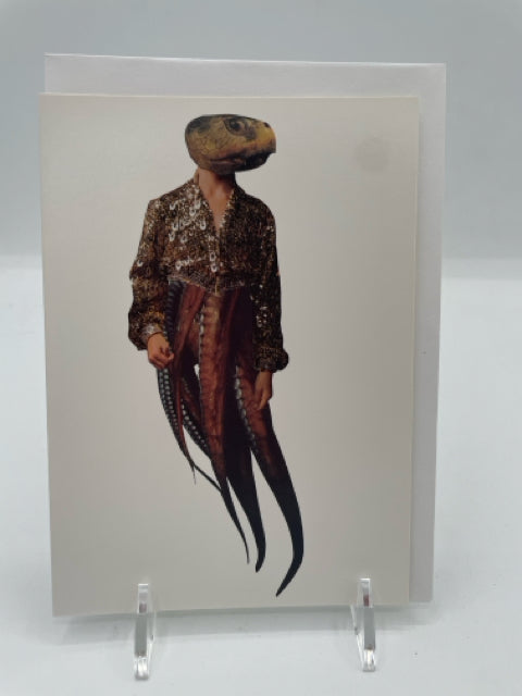 Turtle With Octopus Tentacles Card