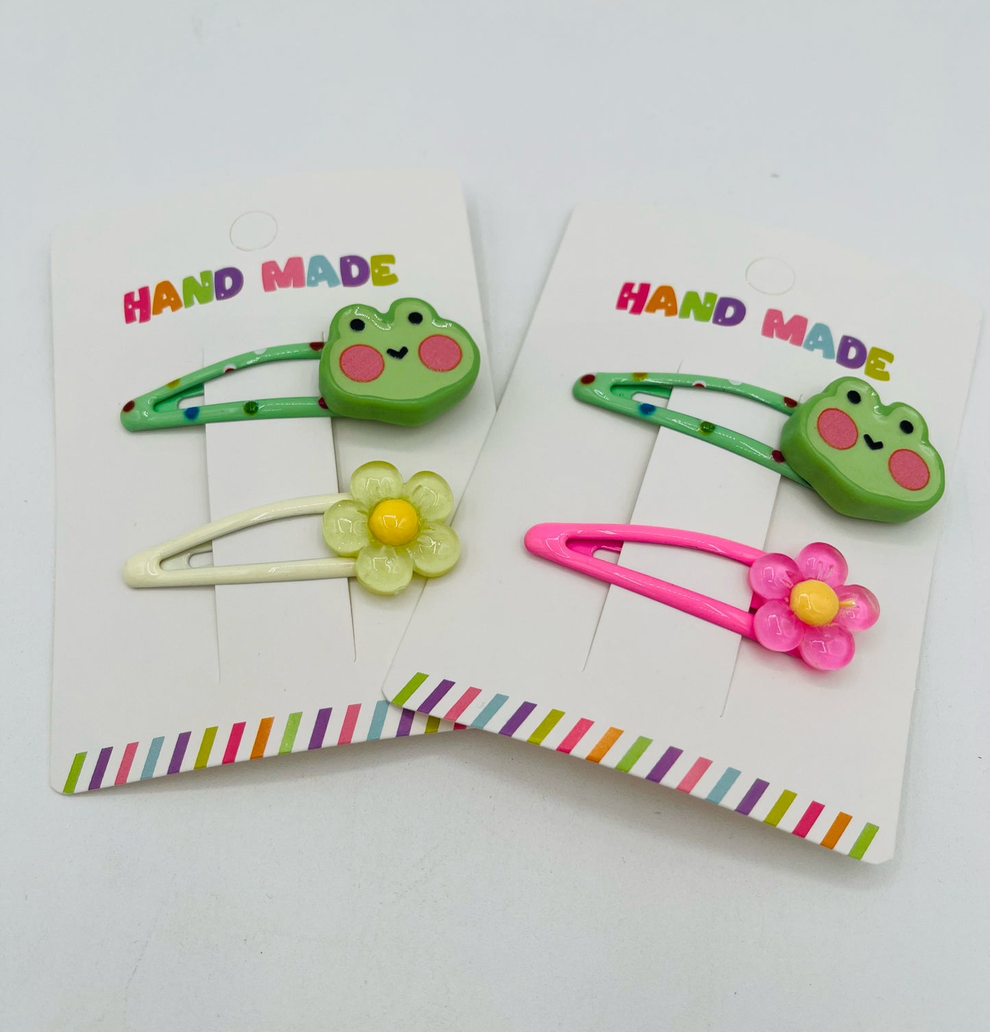 Froggie and Flower Barretts, set of 2