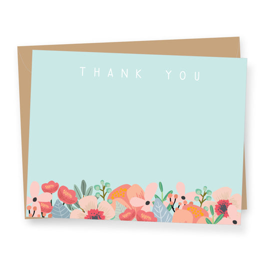Floral Thank You Flat Boxed Cards