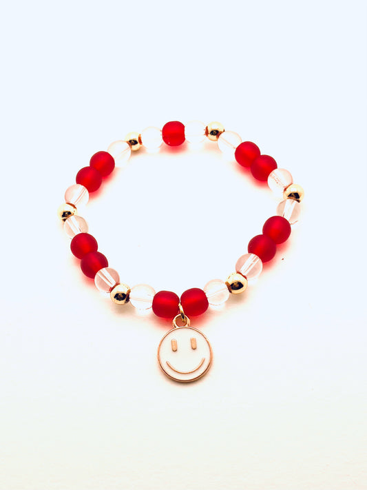 Red Smiley Face Bracelets, Kids