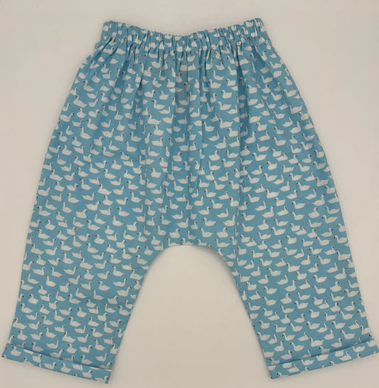 3 Y  Pants - Blue w/Swans