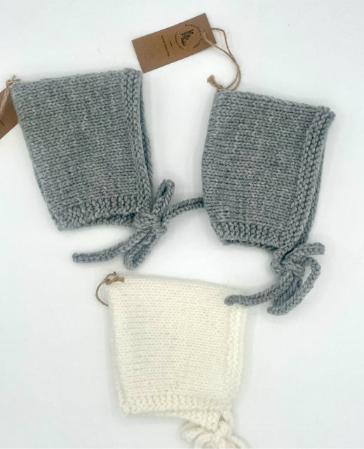 0-3 M Grey Acrylic Pixie Knit Bonnets