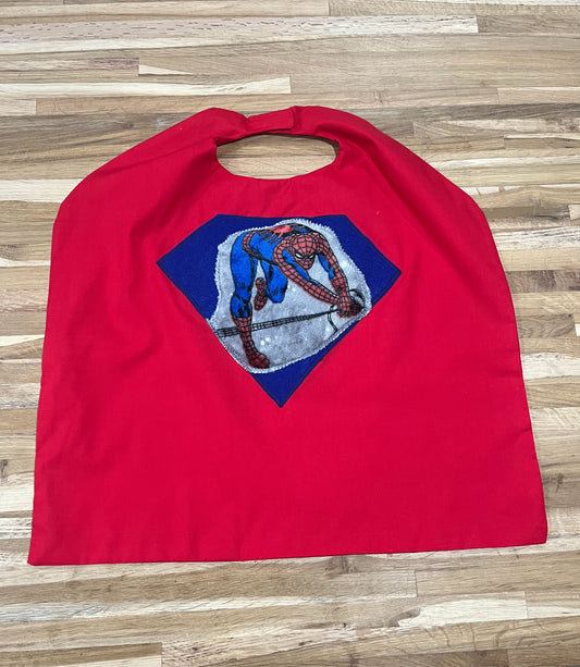 Xtra Small Spiderman/Superman (Red) Reversible Cape