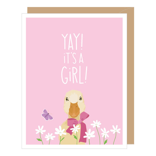 Yay! It's A Girl Duckling New Baby Card