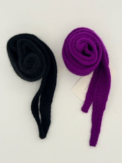Angora Blend Knit Skinny Scarf