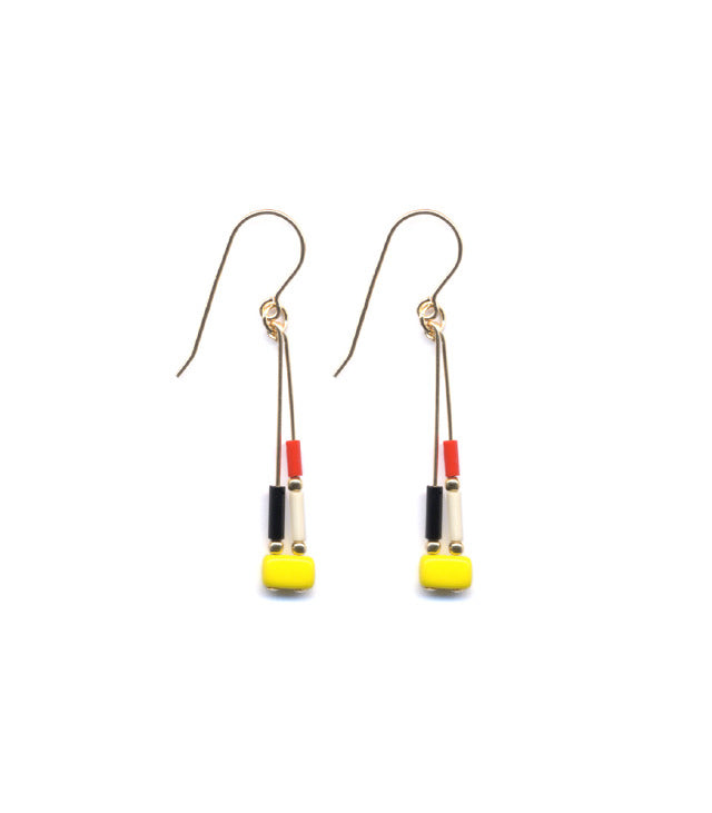 Yellow Mosaic Drop Earrings