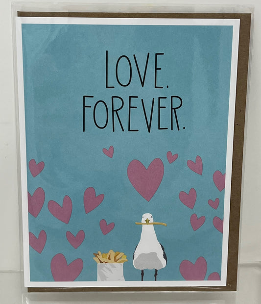 Seagull With Fry Love Card