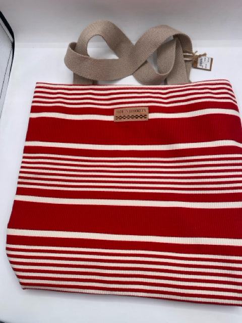 Red and White Stripes Tote Bag