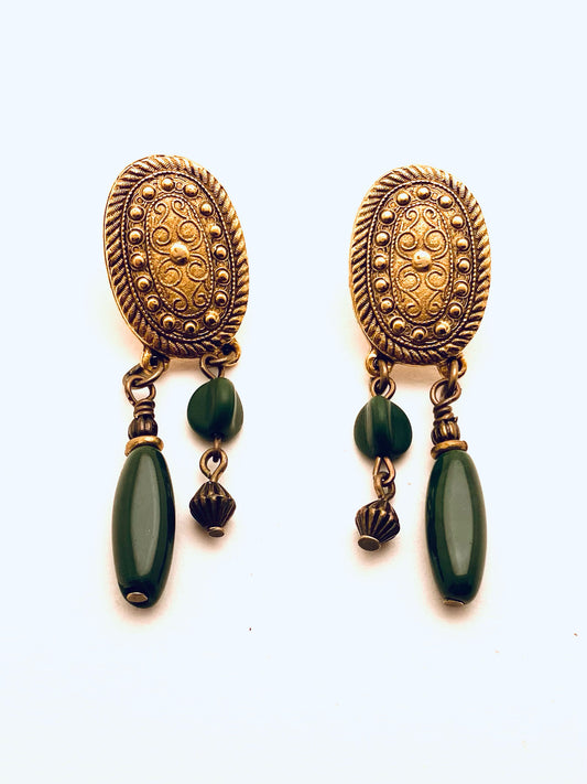 Decorative Metal Gold Post Earrings