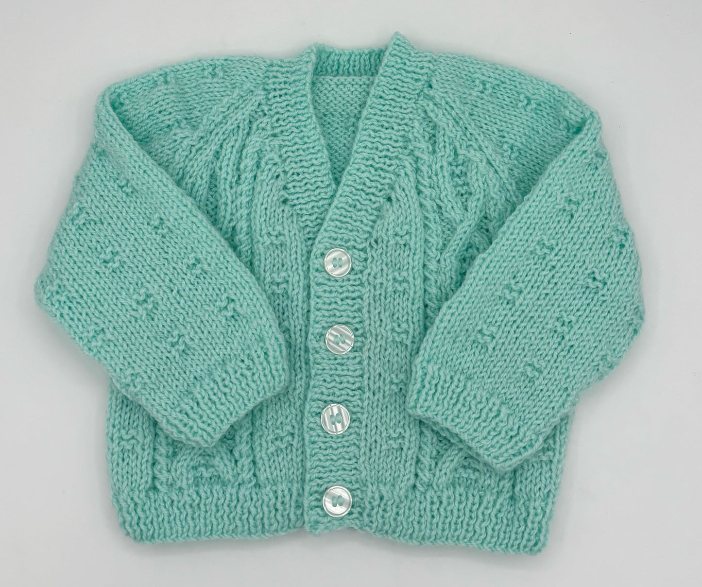 6-12 M Mint Acrylic Knit Cardigan