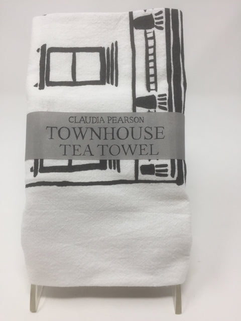 Black & White Brownstone Tea Towel