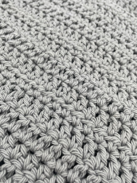 Grey Cotton Crochet Dish Rag