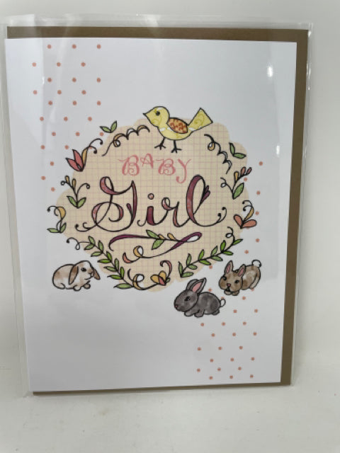 Baby Girl Bunnies Card