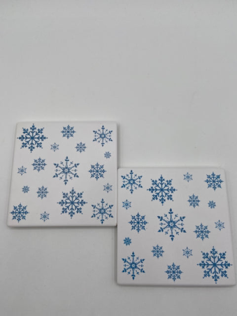 Ceramic Coasters Set of 4 - Snowflakes