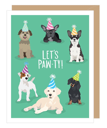 Birthday Dogs Let's Paw-ty! Birthday Card