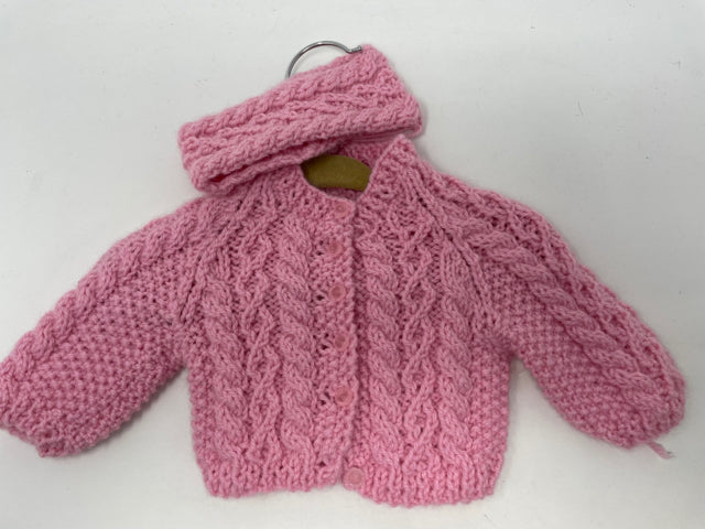 18" Doll's Pink Acrylic Knit Doll Sweater and Head Band