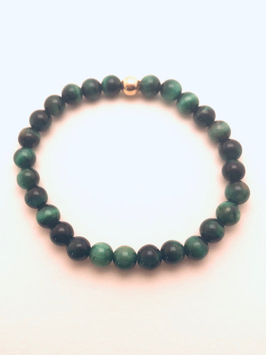 Green Tiger's Eye Heart Focus Bracelet