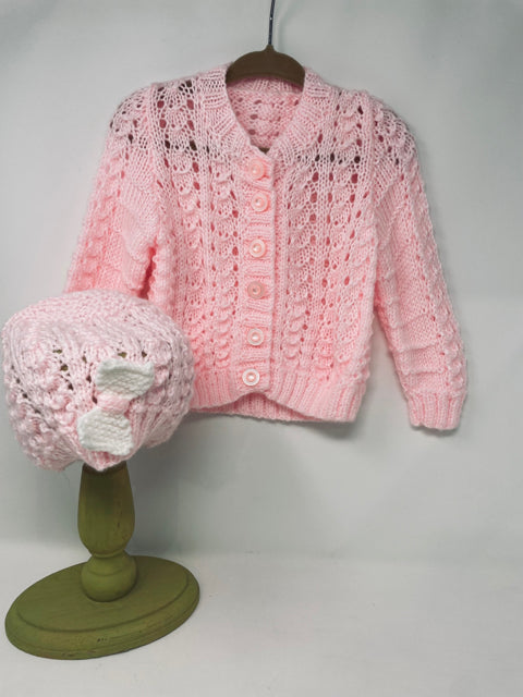 18-24 M Pink Acrylic Cardigan